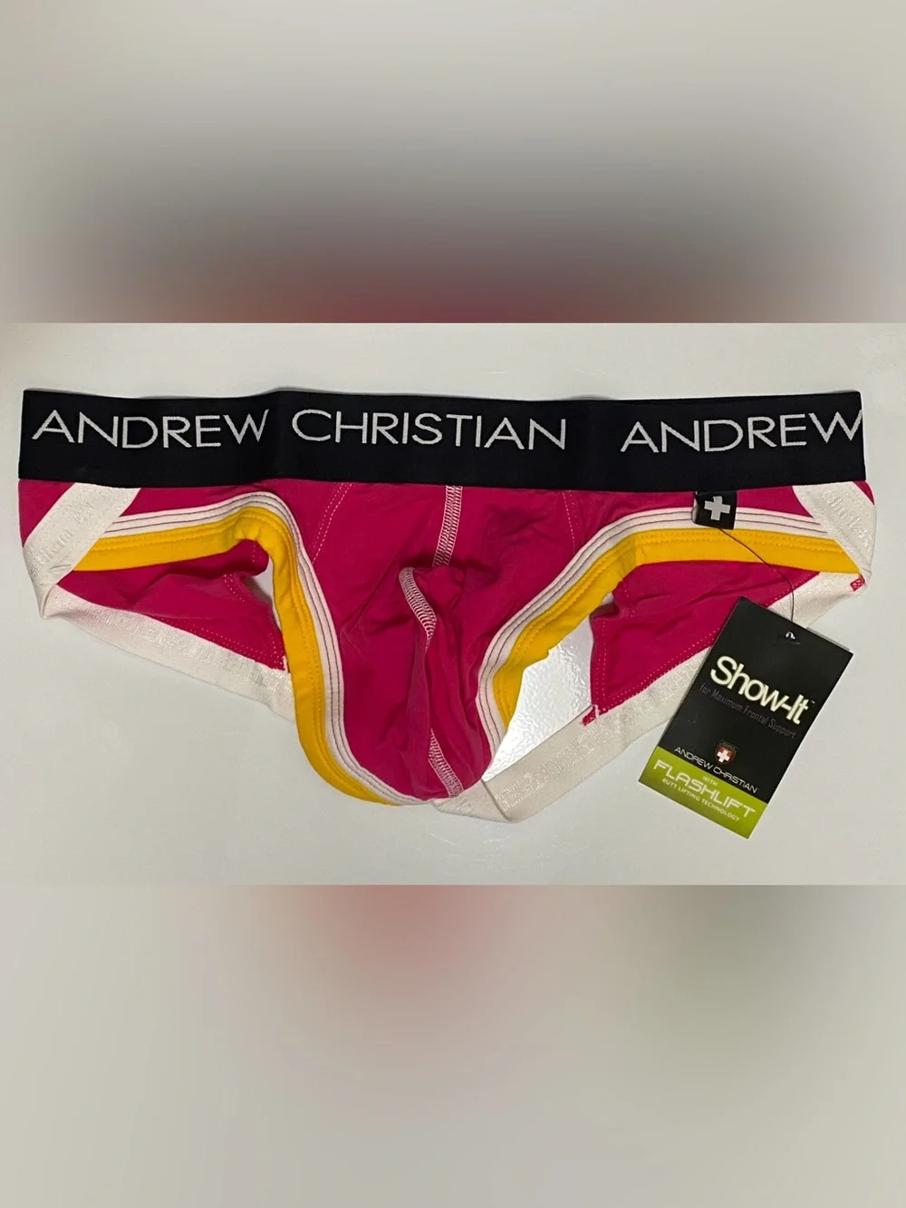 NWT! Andrew Christian FlashLift Pro Jock w/Show-It Tech MED Fuchsia